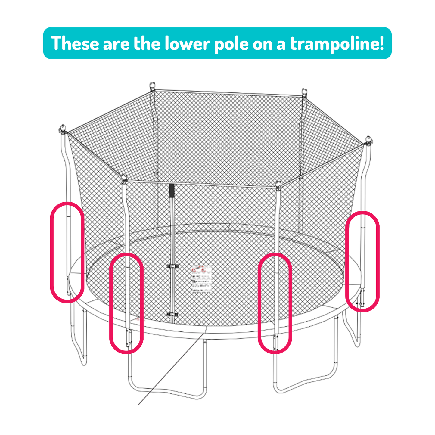 Curved Lower Frame Pole for 14’
