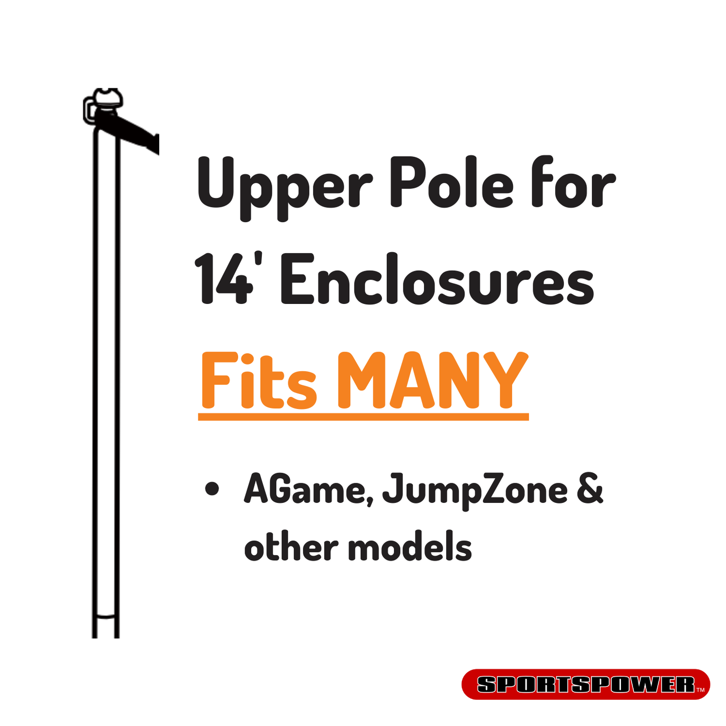 Straight Upper Frame Poles for 12 and 14' Models