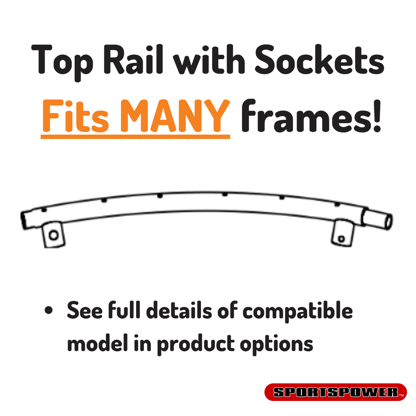 Top Rail with Sockets for the 12'  Models
