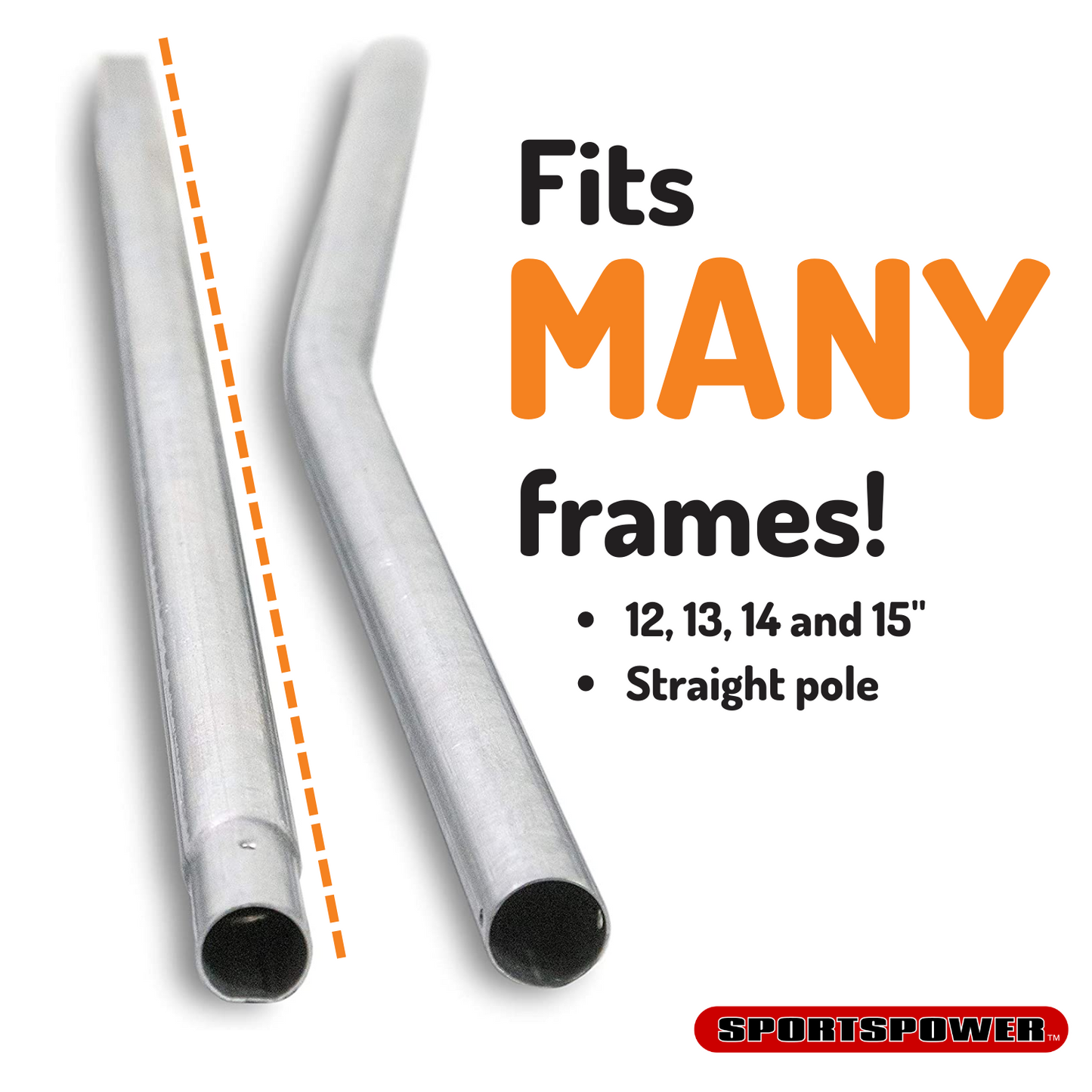 Straight Lower Frame Pole for 12, 13, 14, and 15’ | Flex
